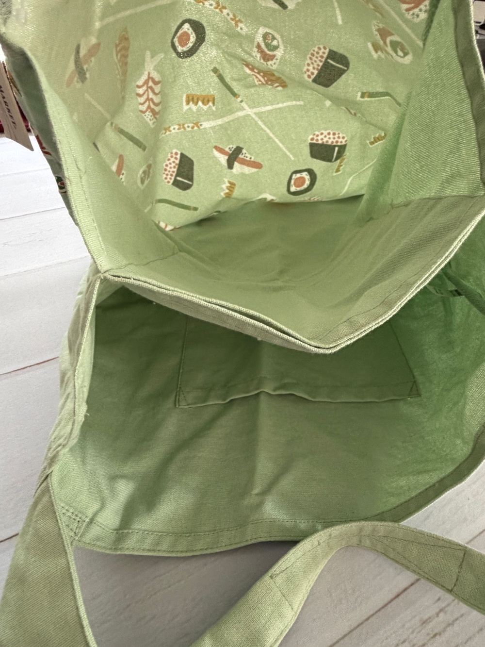 World Market Sushi Print Reusable Tote Bag Green Grocery Shopping Market Bag NWT - Picture 7 of 10